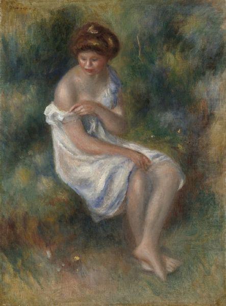 Seated Girl in Landscape, Pierre Auguste Renoir